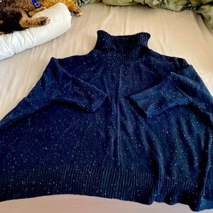 Loft poncho-style turtleneck sweater. Size M